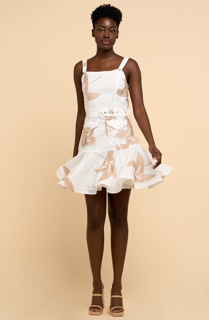 Alivia Embroidered Pinwheel Mini Dress