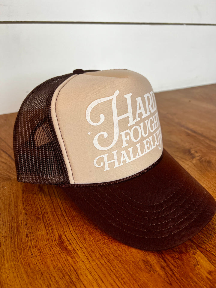 Hard Fought Hallelujah Foam Front High Crown Trucker Hat