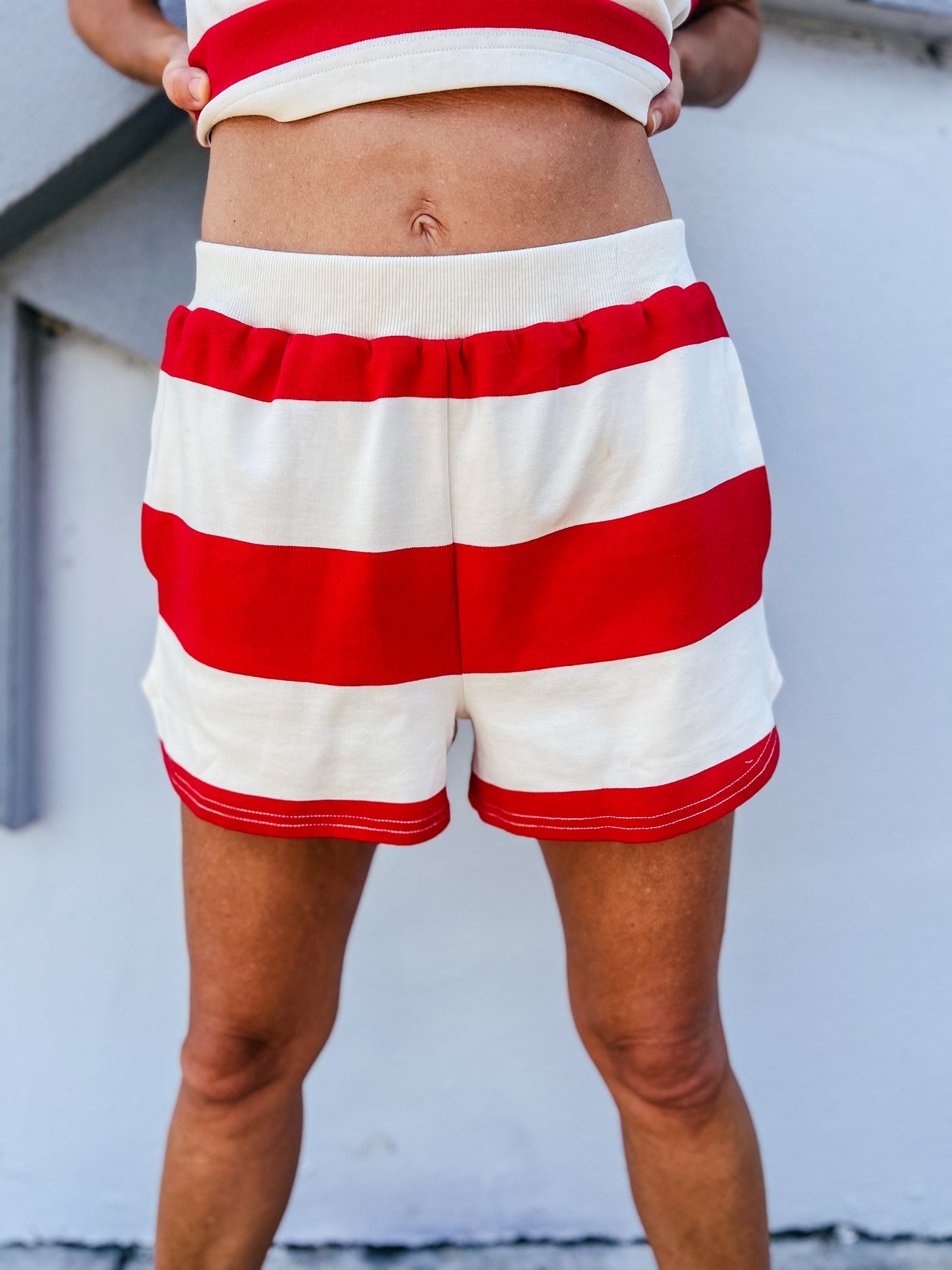 New Days Ahead Striped Short - Red