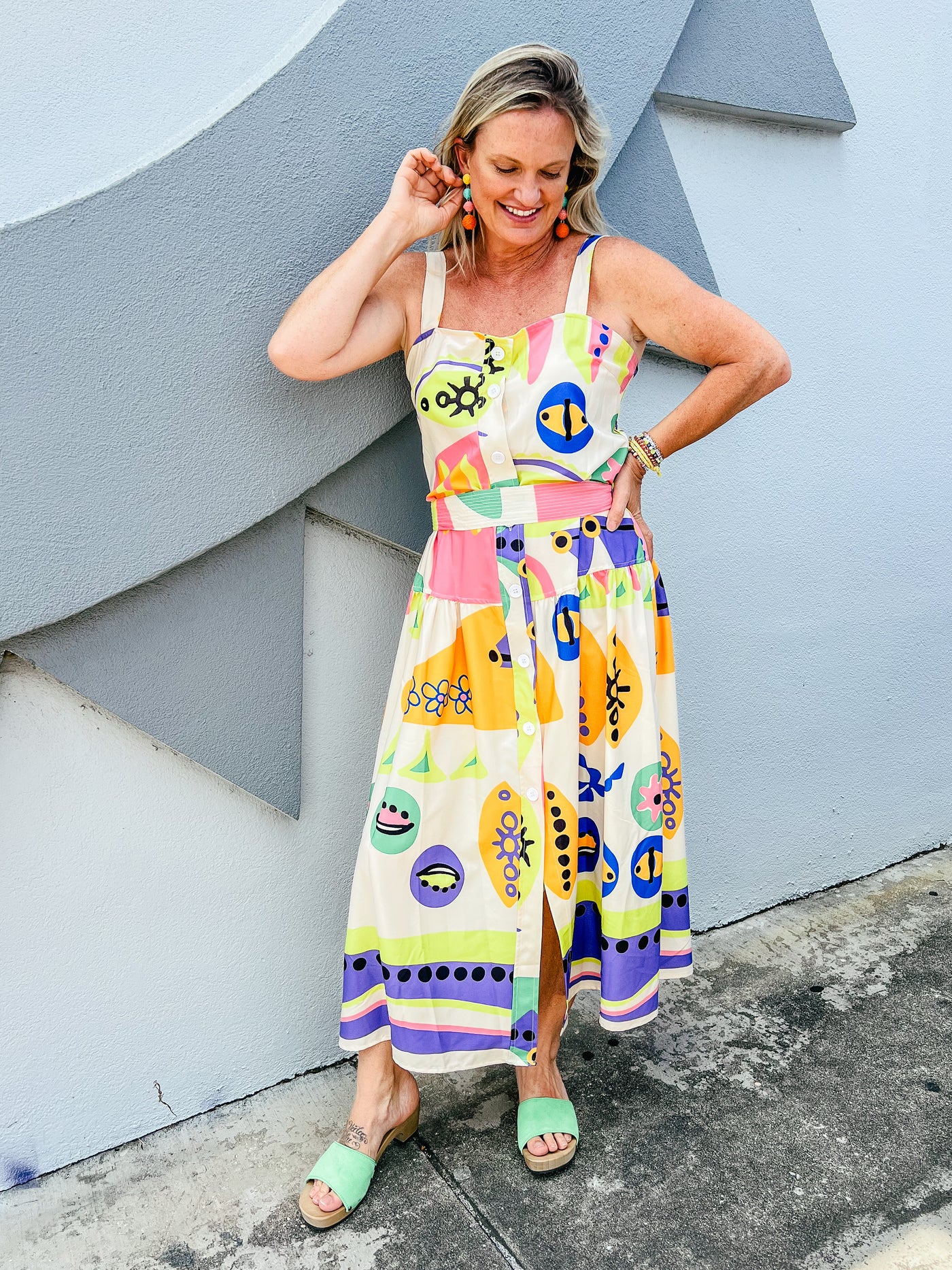 Sunny Escapades Printed Midi Dress