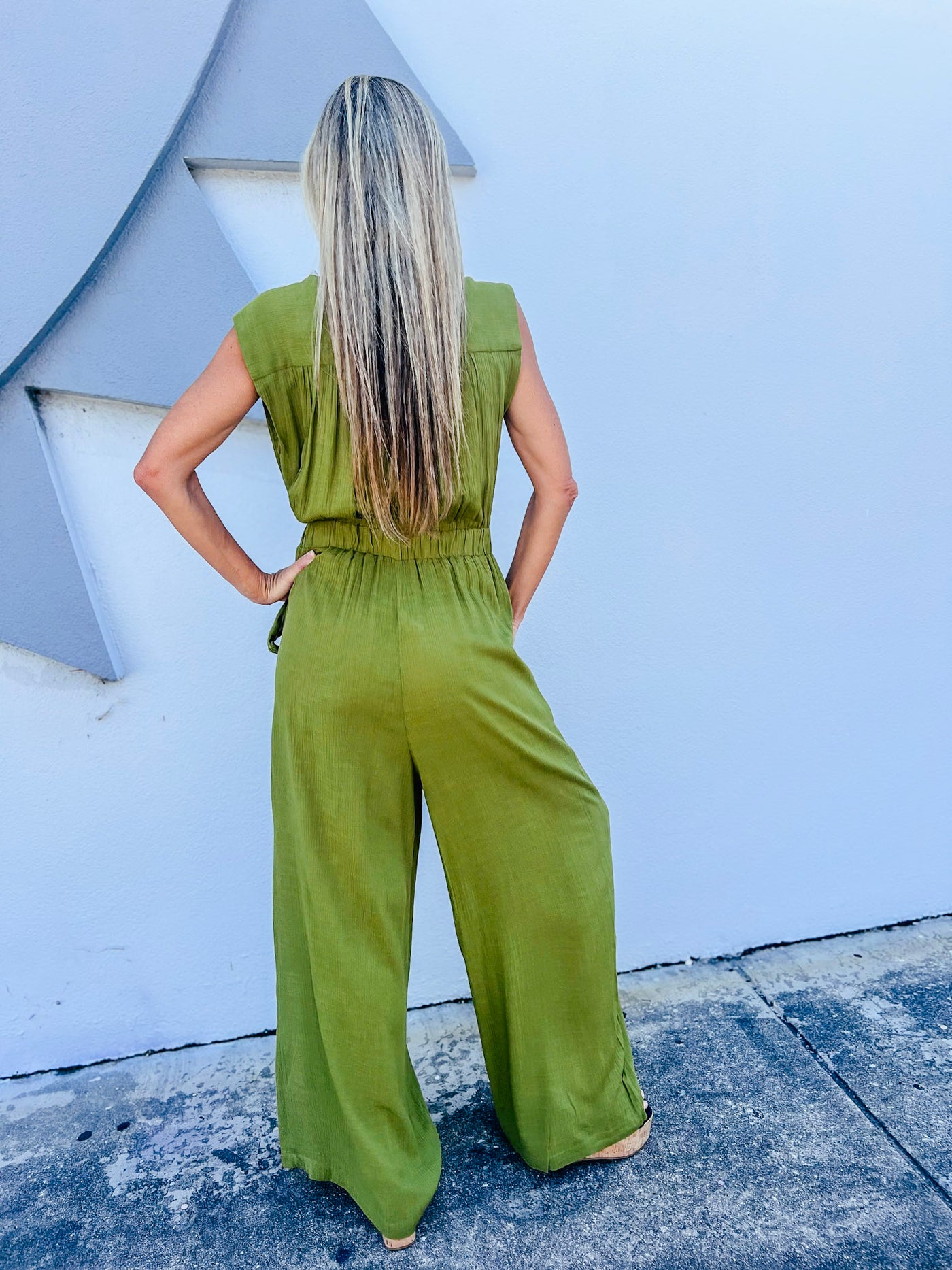 All Things Considered Crossover Tie Wrap Jumpsuit