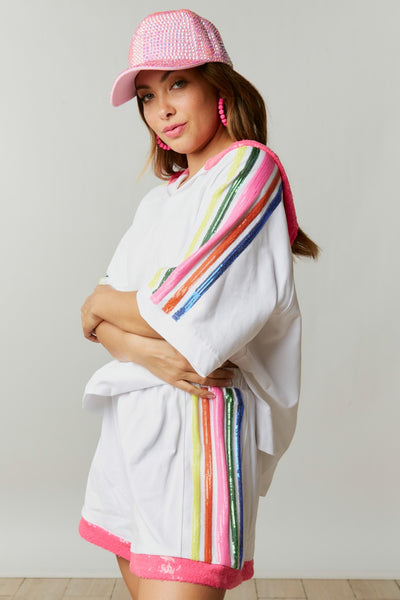 Rainbow Sequin Stripes Sweatshirt