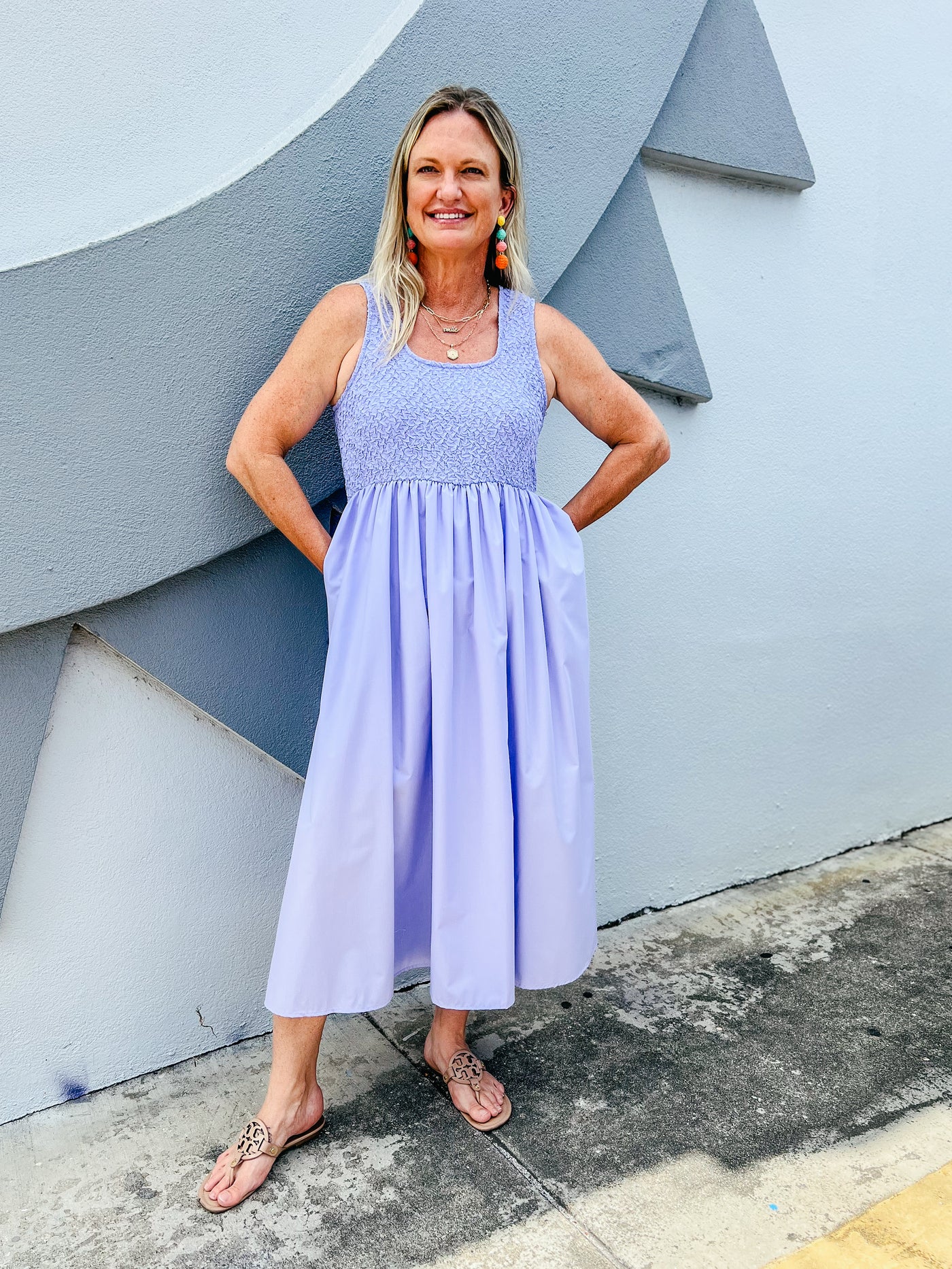 There She Goes Midi Dress - Periwinkle