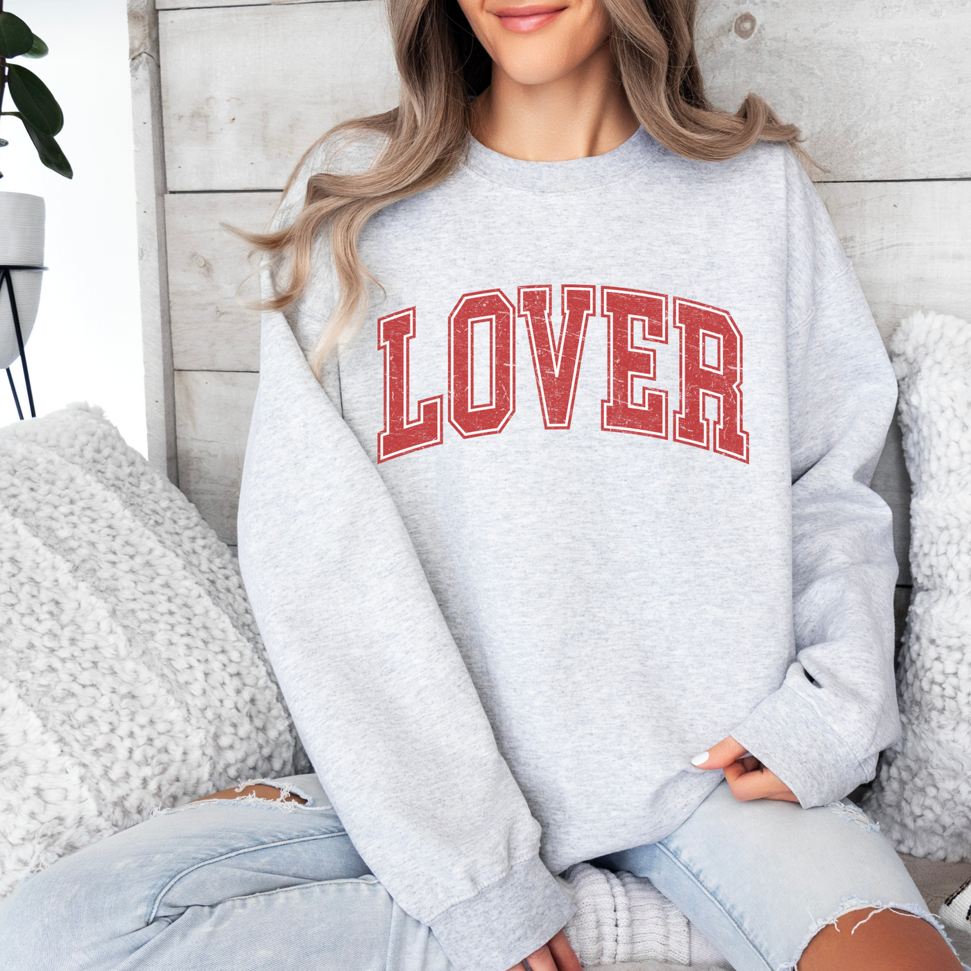 Lover Graphic Sweatshirt - Gray