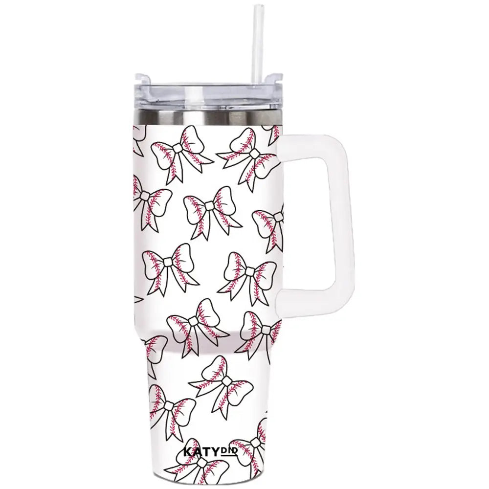 Baseball Bow 40 oz Tumbler Cup