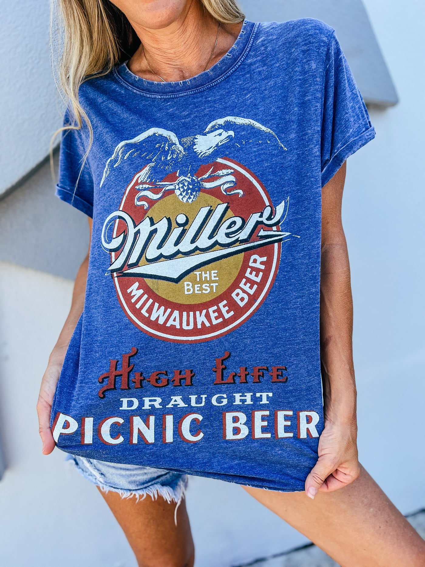 Miller High Life Picnic Beer Burnout Graphic Tee [Recycled Karma}