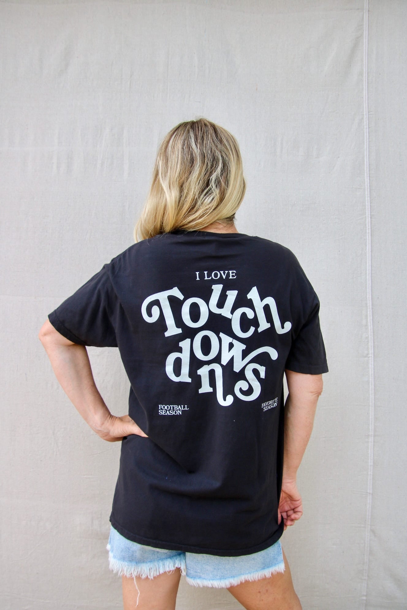 I Love Touchdowns Graphic T-Shirt - Black