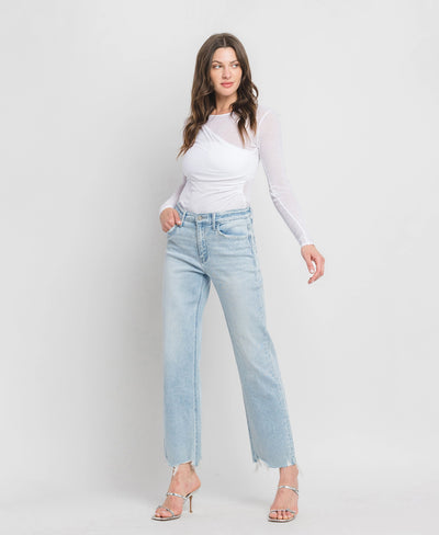 Aileeah High Rise Slim Wide Jean - Vervet