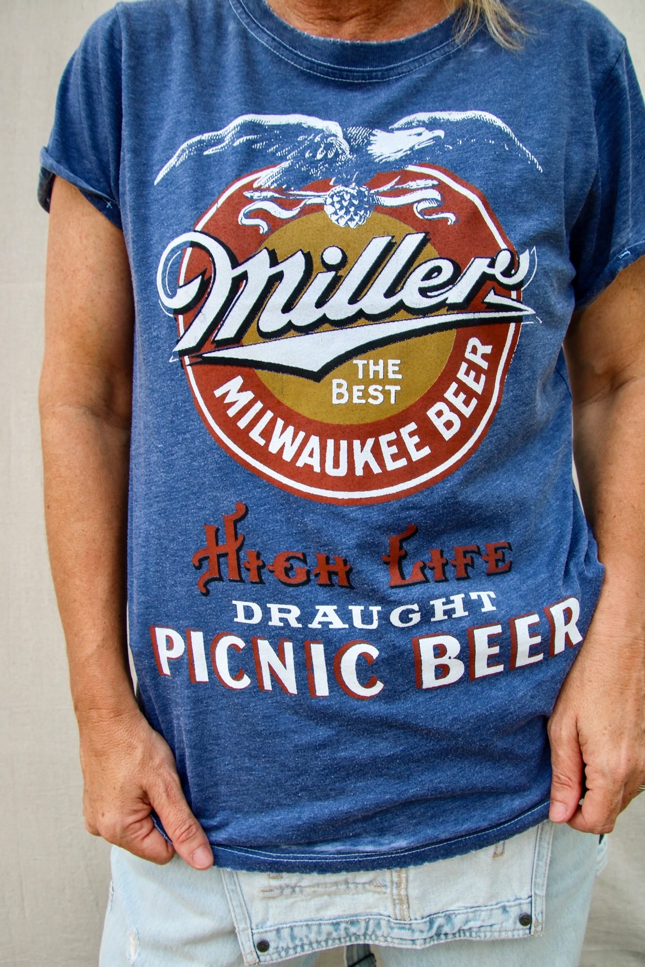 Miller High Life Picnic Beer Burnout Graphic Tee [Recycled Karma}