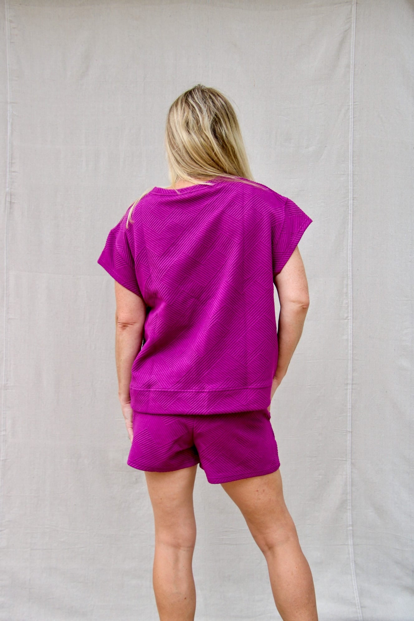 See Clearly Textured Top - Magenta