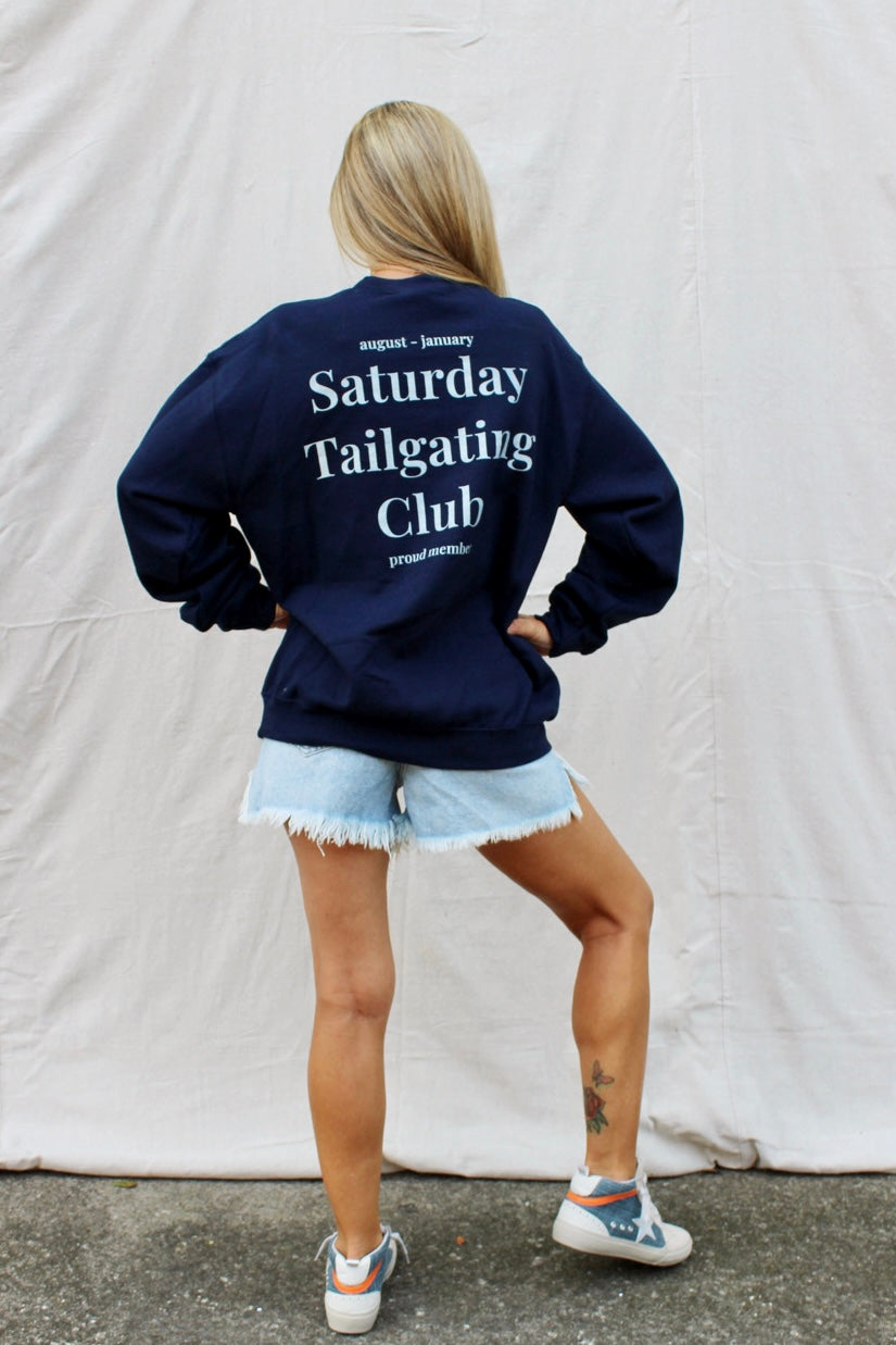 Saturday Tailgating Club Sweatshirt - Navy Blue