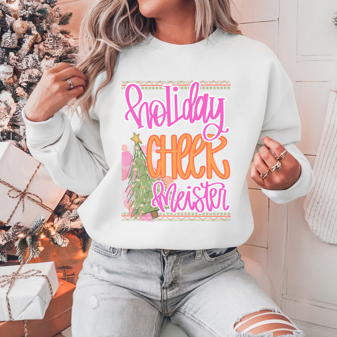 Holiday Cheer Meister Graphic Sweatshirt- White