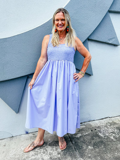 There She Goes Midi Dress - Periwinkle