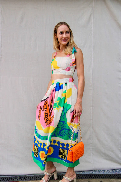 Take Me Somewhere Warm Two Piece Midi Skirt Set