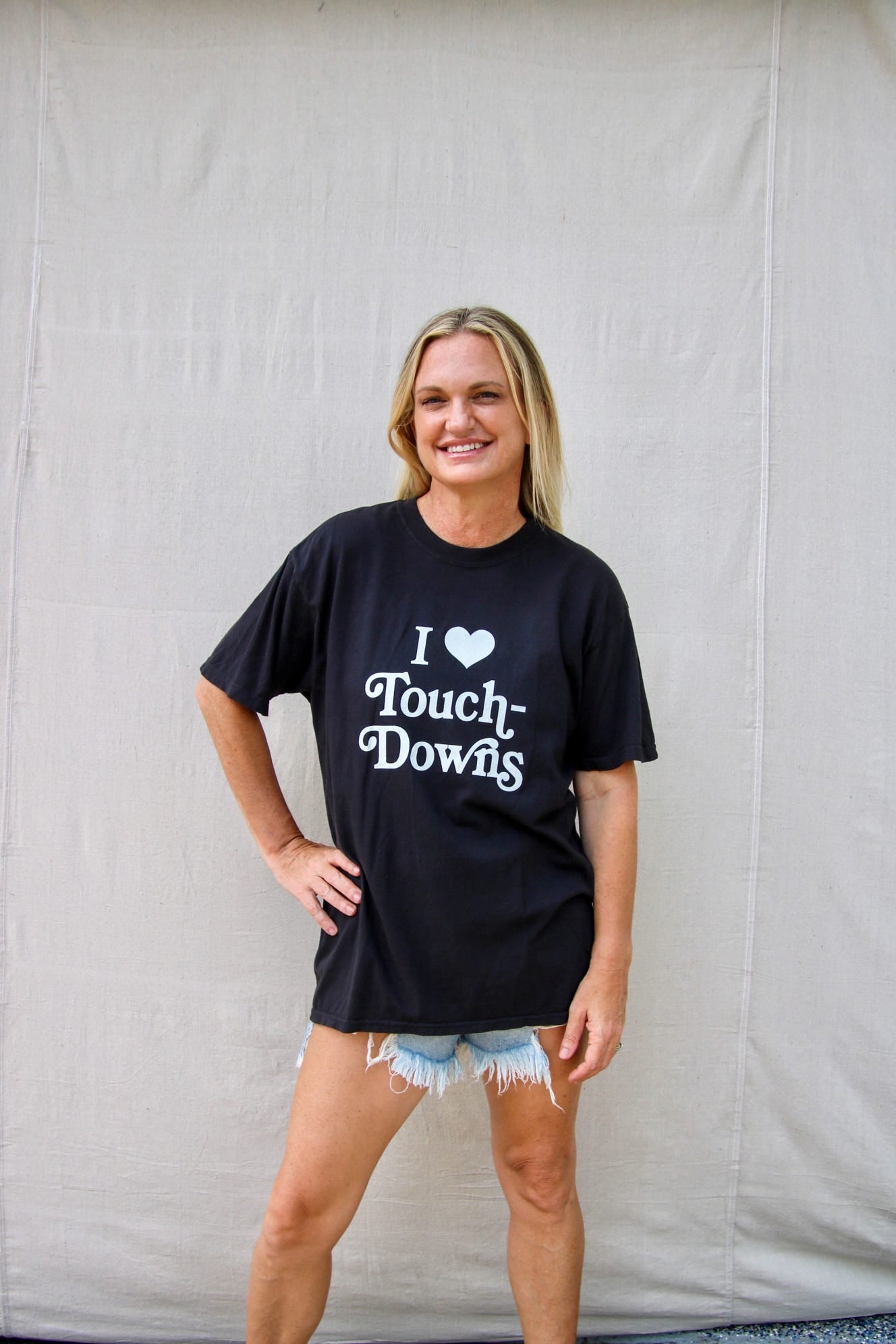 I Love Touchdowns Graphic T-Shirt - Black