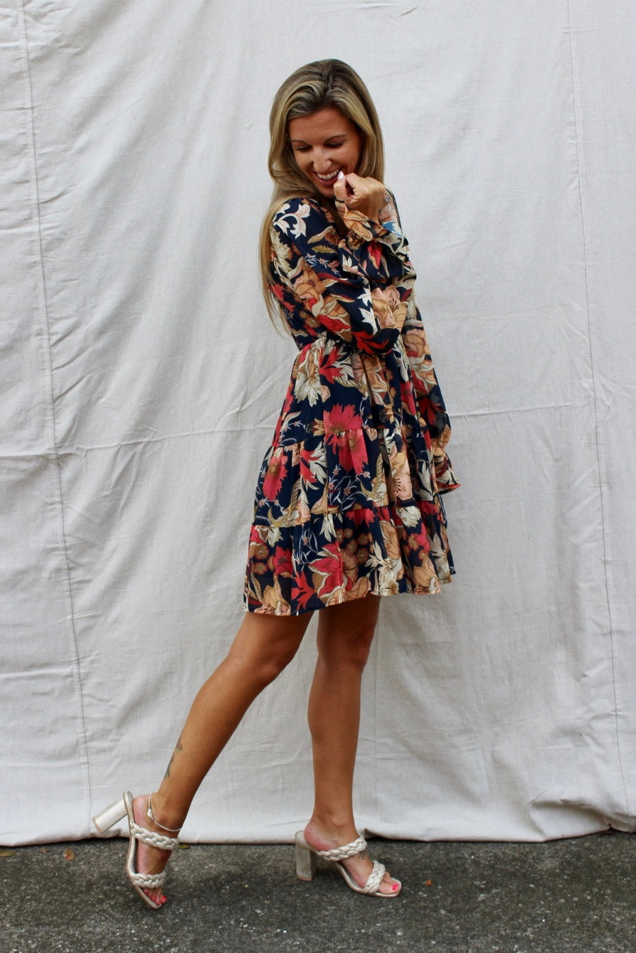 Boldly Blooming Floral Smocked Mini Dress