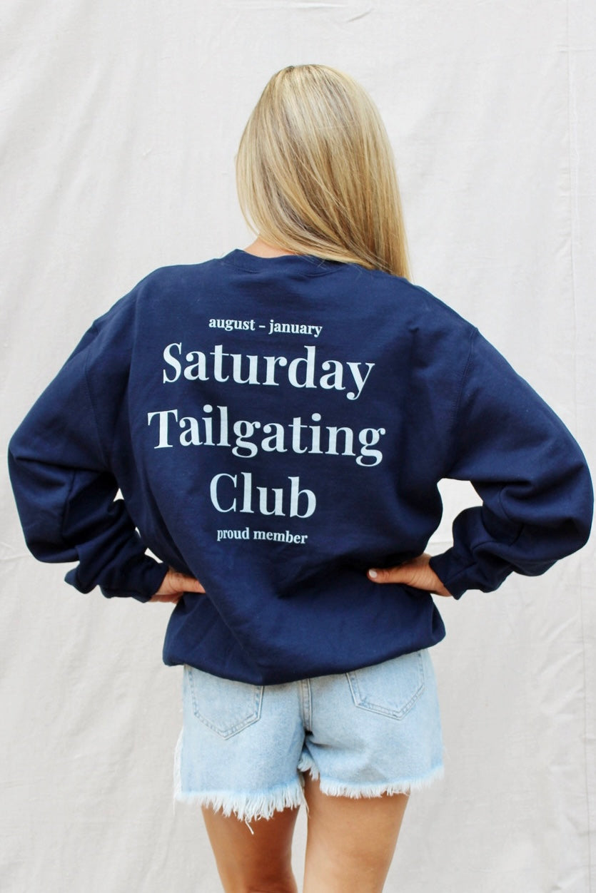 Saturday Tailgating Club Sweatshirt - Navy Blue