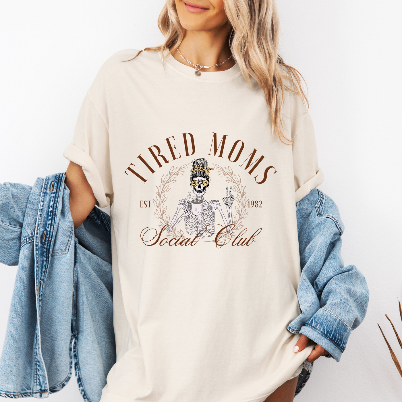 Tired Moms Social Club Graphic Tee - Ivory