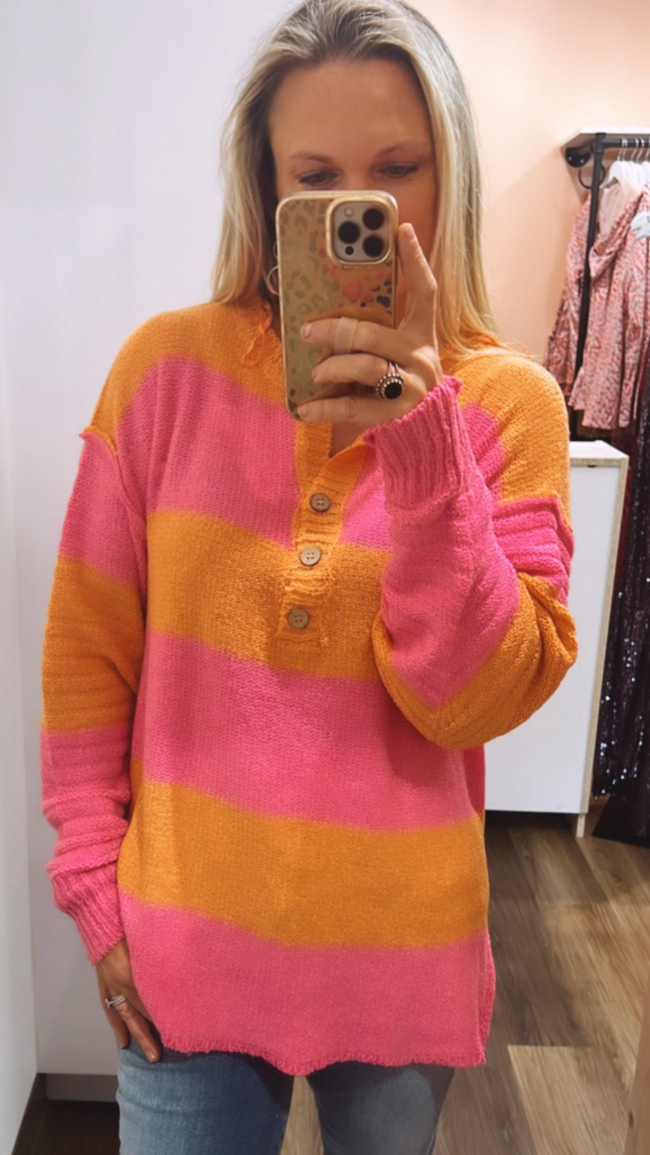 For Keeps Multi Stripe Sweater - Pink