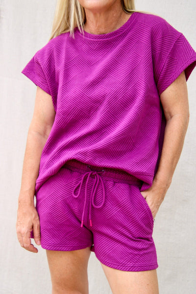 See Clearly Textured Top - Magenta