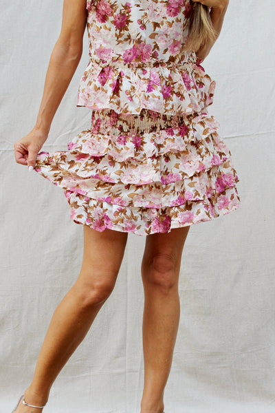 Chloe Ruffle Mini Skirt - Cream {Meet Me In Santorini}