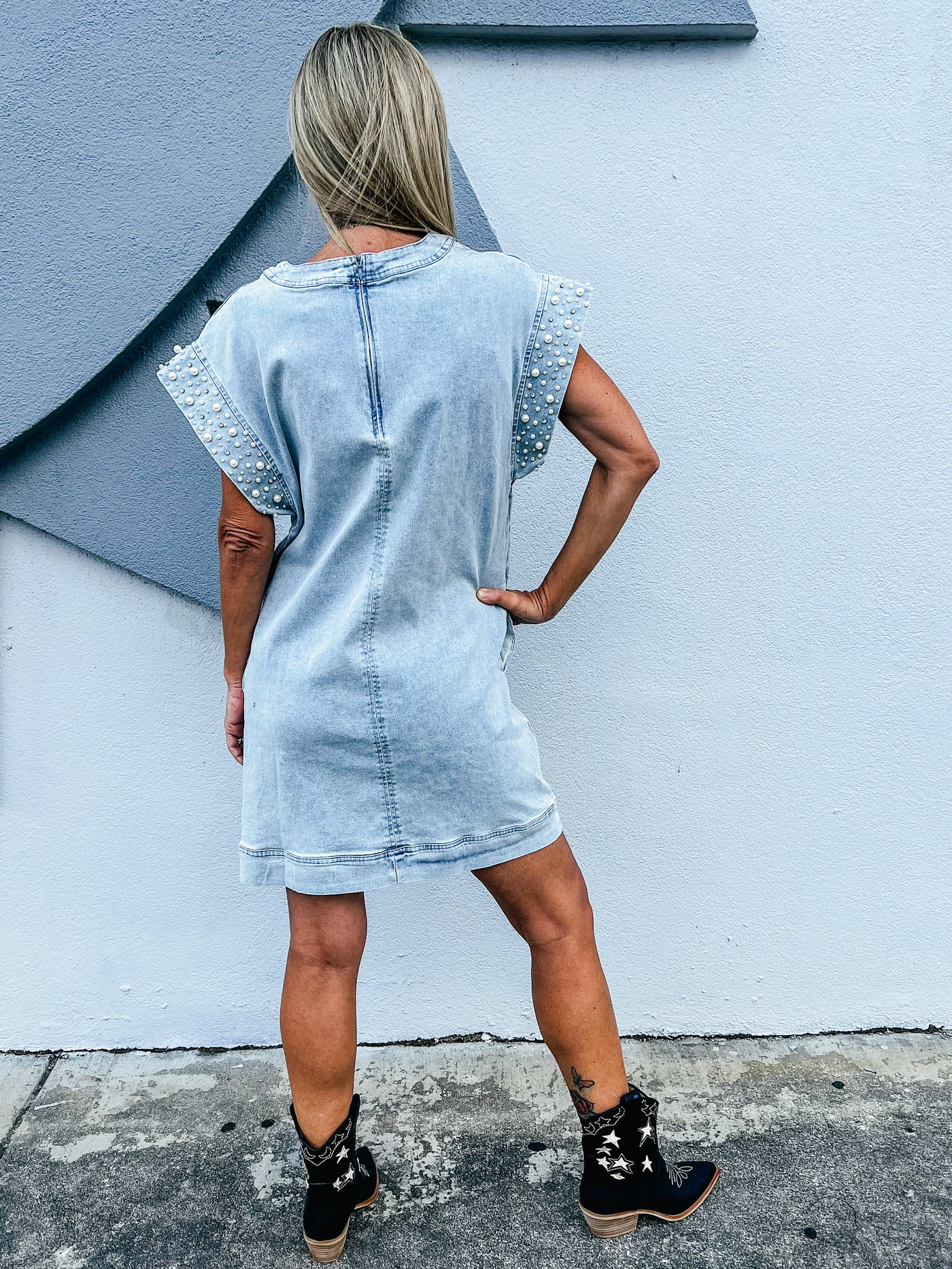 Making Plans Denim Mini Dress