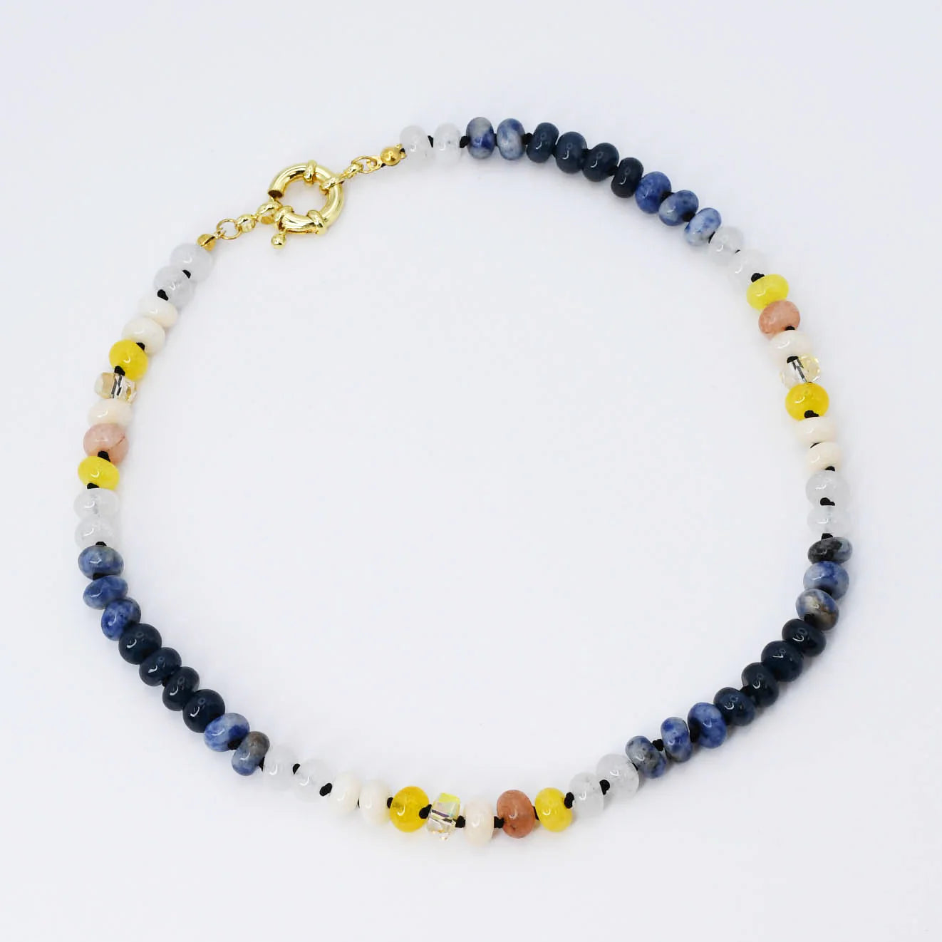 Brooke Navy Gold Gemstone Necklace