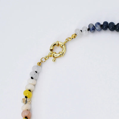 Brooke Navy Gold Gemstone Necklace