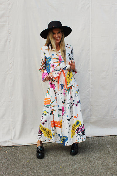 Celestial Charm Button Down Maxi Dress