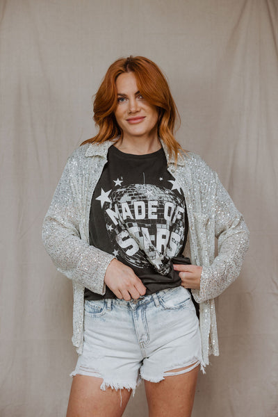 Take Me To The Disco Sequin Top - Sliver