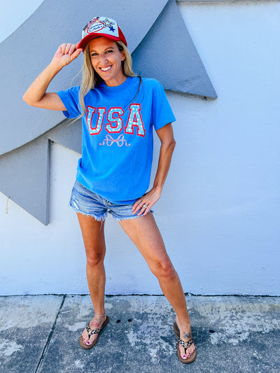 USA Coquette Bow Graphic Tee