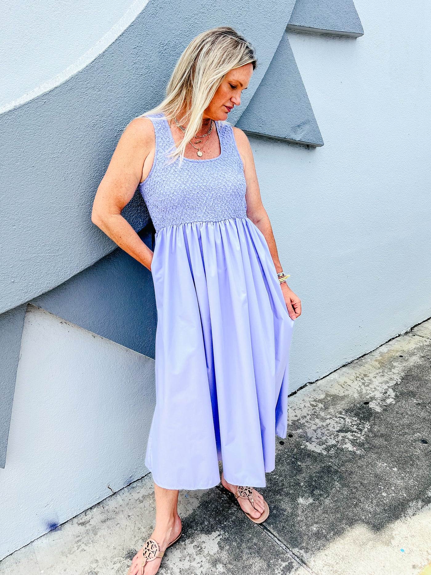 There She Goes Midi Dress - Periwinkle