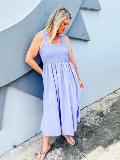 There She Goes Midi Dress - Periwinkle