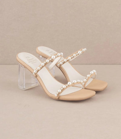 The Maeve Nude Strappy Pearl Heel
