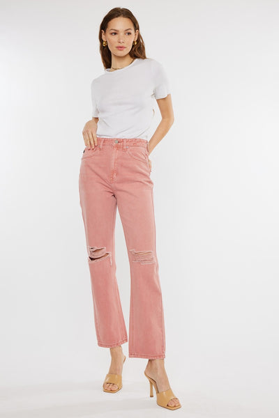 Ultra High Rise 90s Straight Jeans - Coral {Kan Can}