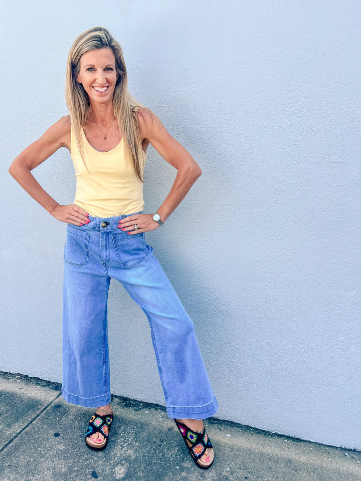 Meadow Miles Wide Leg Denim Pants