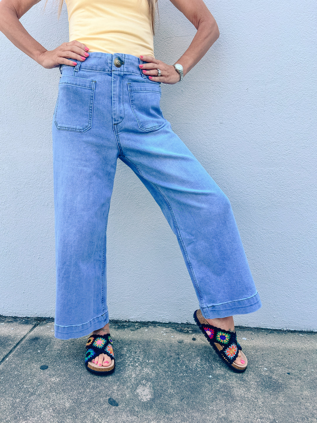 Meadow Miles Wide Leg Denim Pants