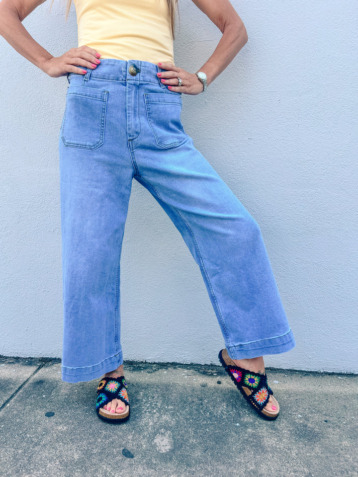 Meadow Miles Wide Leg Denim Pants