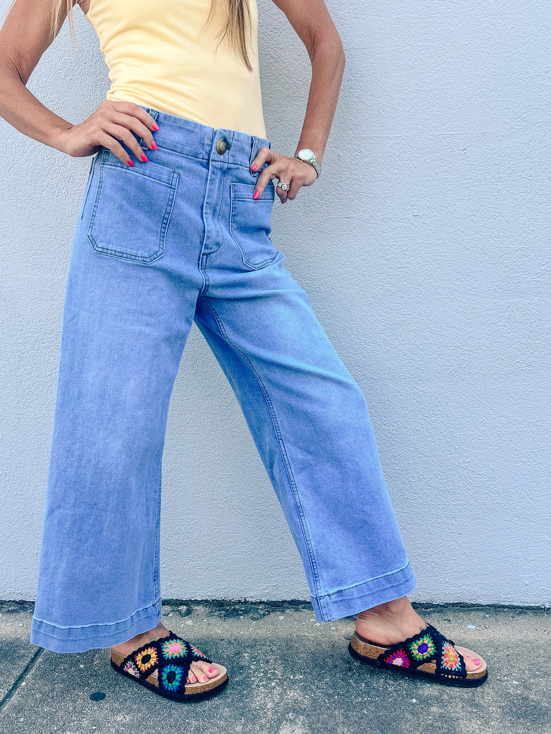 Meadow Miles Wide Leg Denim Pants