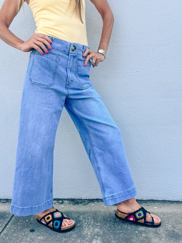 Meadow Miles Wide Leg Denim Pants