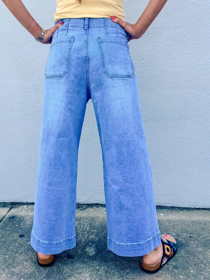 Meadow Miles Wide Leg Denim Pants