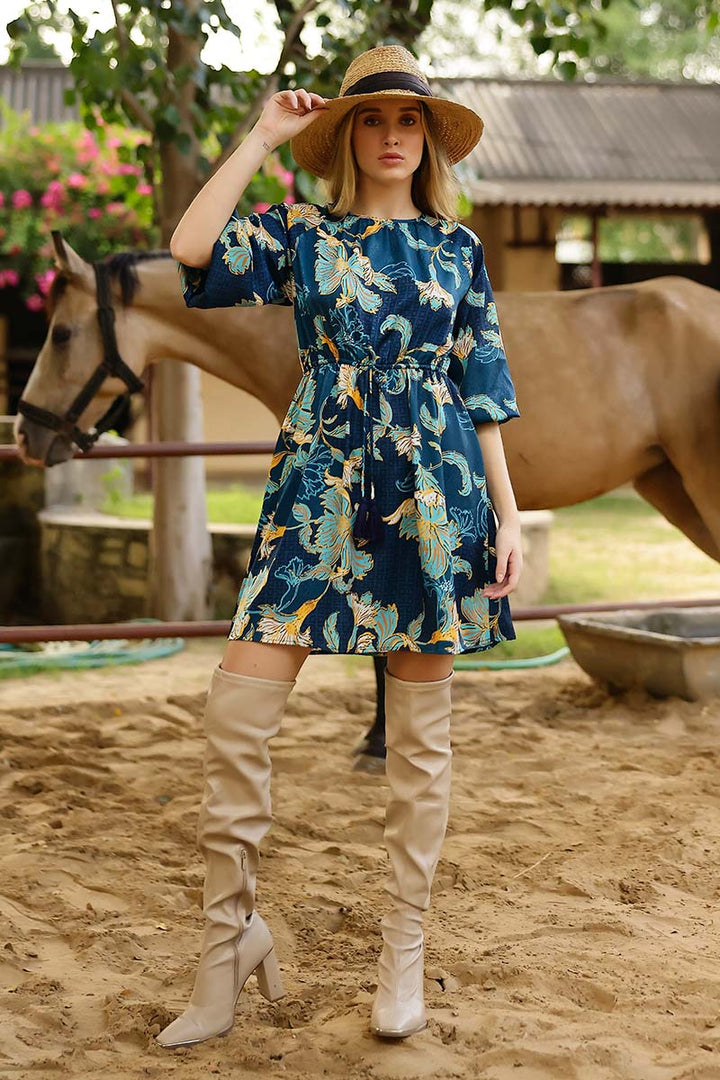 Golden Hour Tassel Tie Back Dress