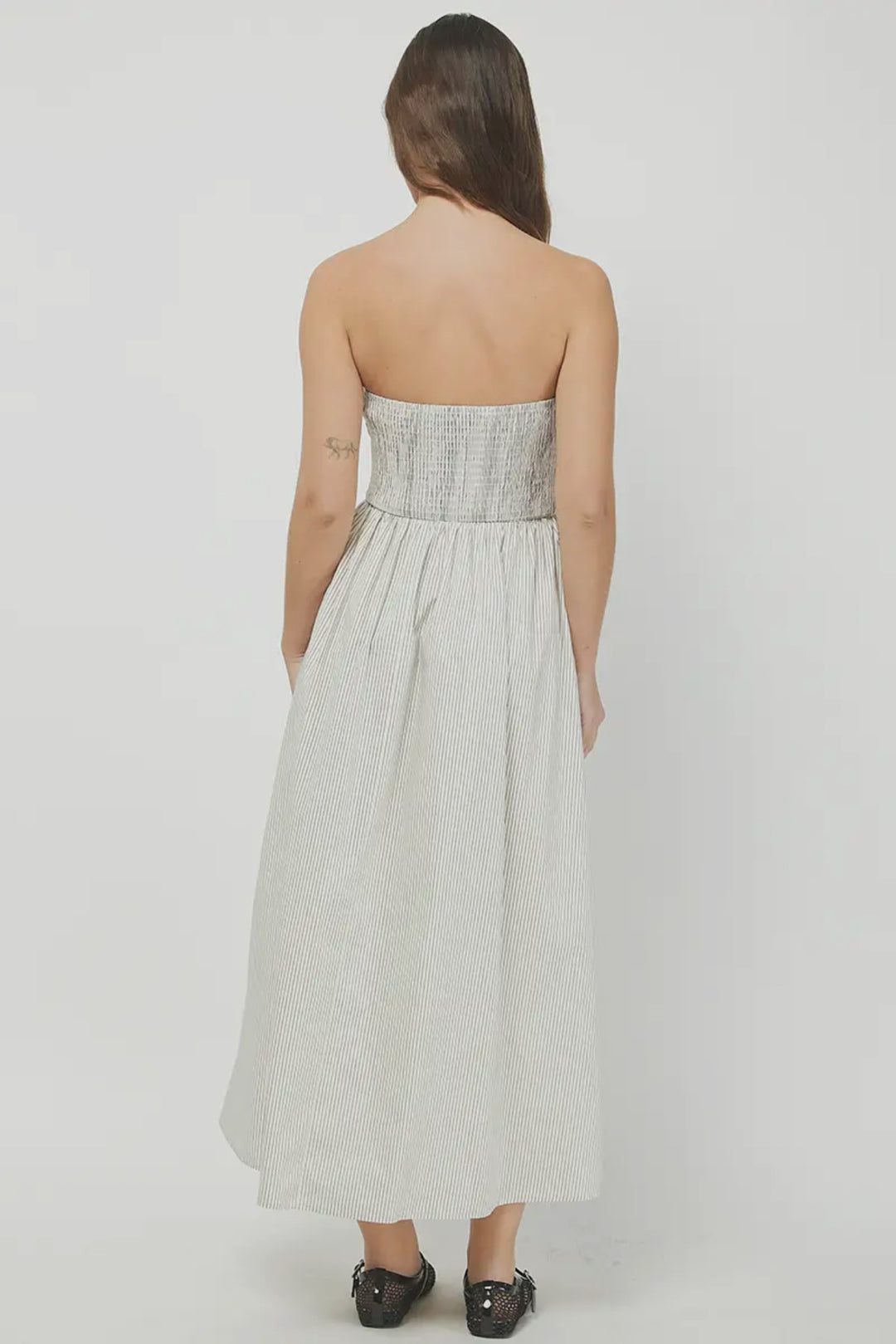 Crisp Days Striped Tube Maxi – Taupe