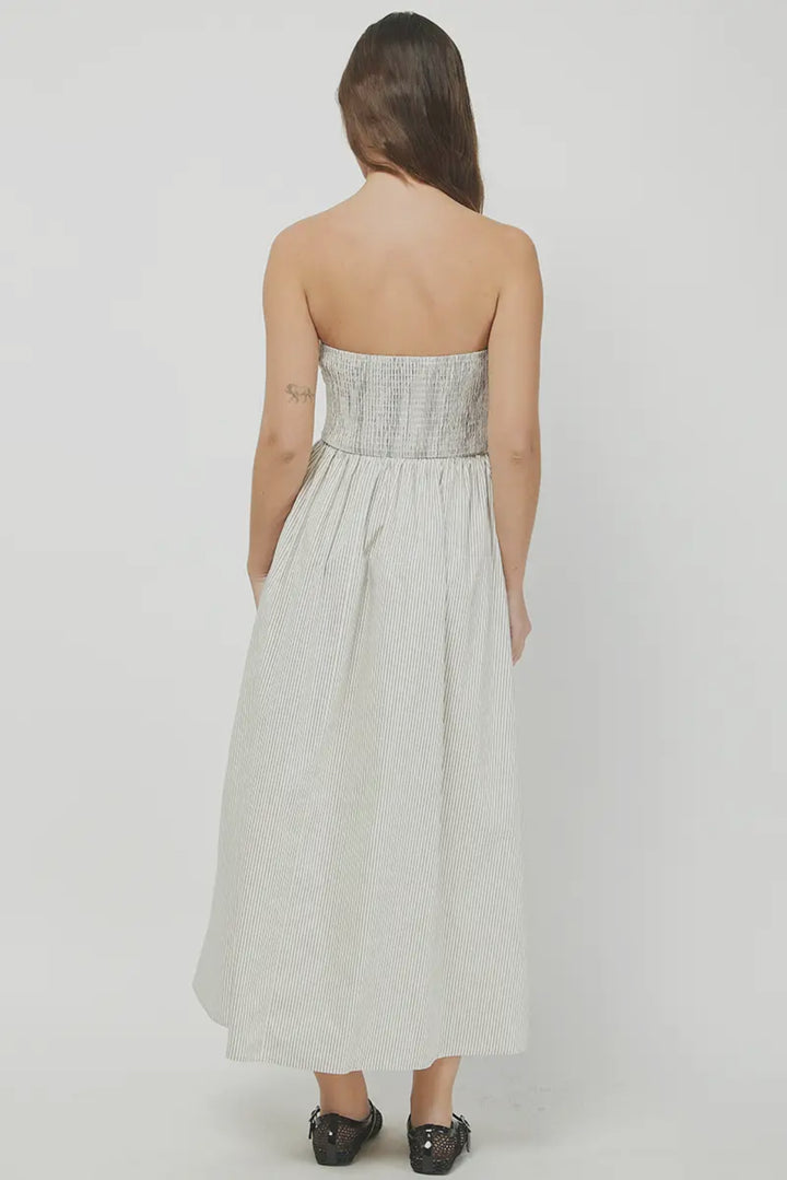 Crisp Days Striped Tube Maxi – Taupe