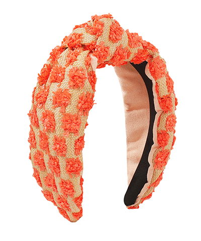 Floral Pattern Straw Headband