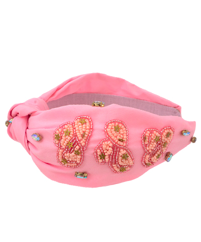 Cowgirl Hat Knotted Headband - Pink