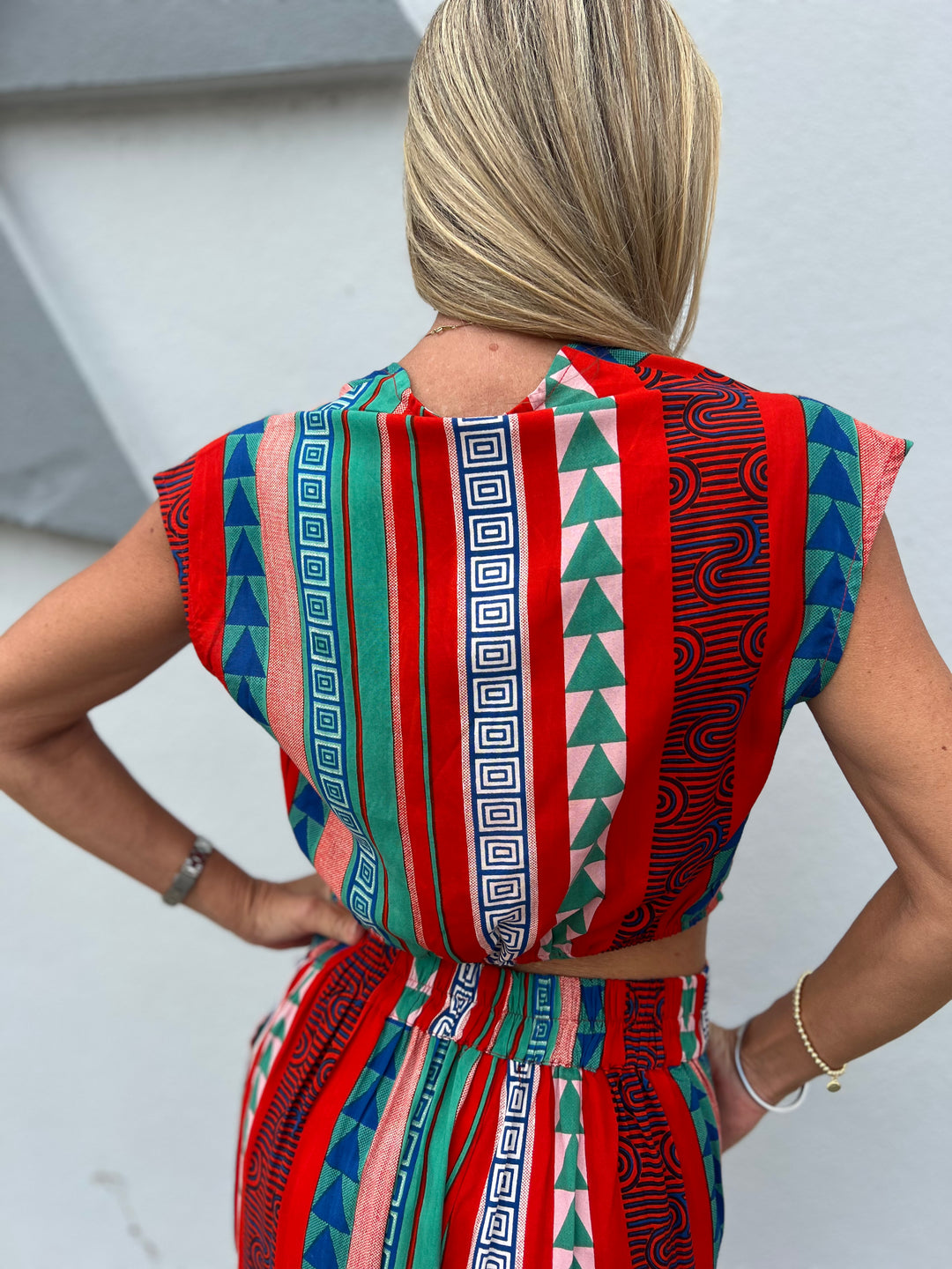 Ruby Aztec Printed Stripe Top