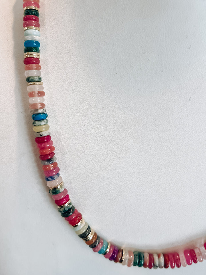 Rainbow Gold Gemstone Necklace