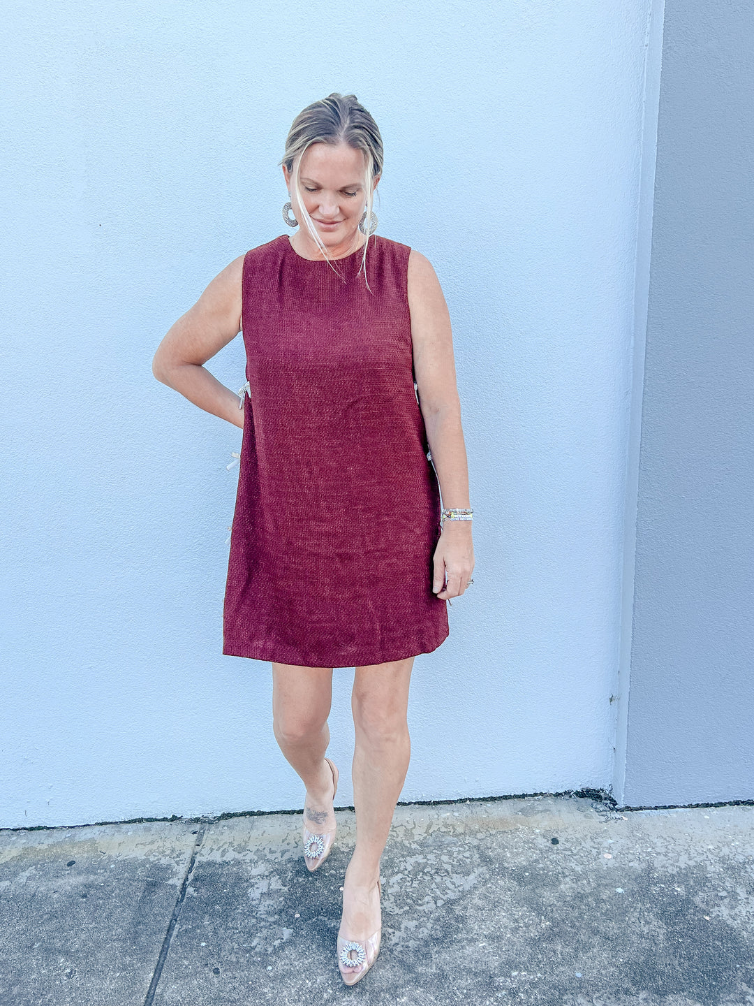 Old Money Mini Dress - Merlot