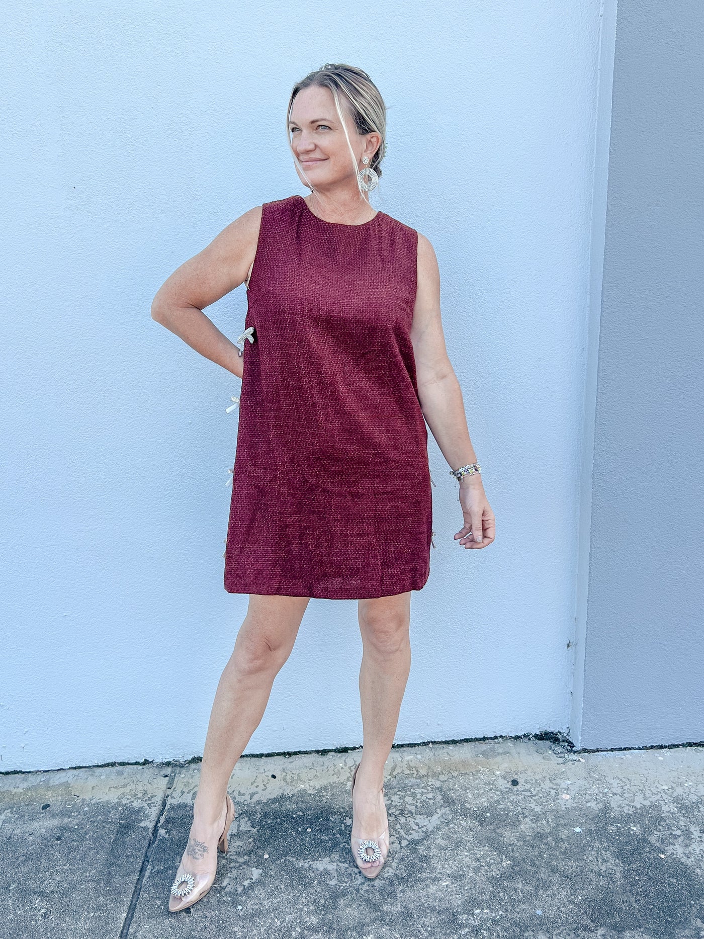 Old Money Mini Dress - Merlot